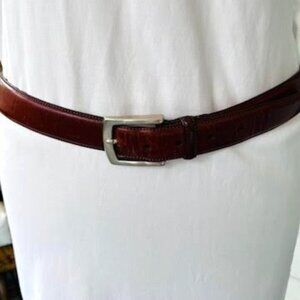 Brown Leather Belt Brass Buckle by Brooks Brothers Size 36"